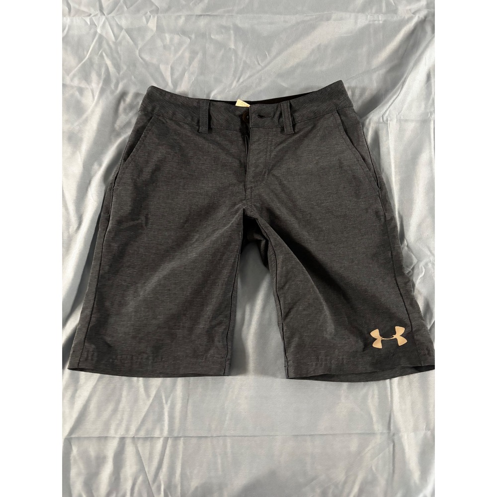 Under Armour Boys Heather Blue Board Shorts Size 8 Youth Swim Trunks Hybrid